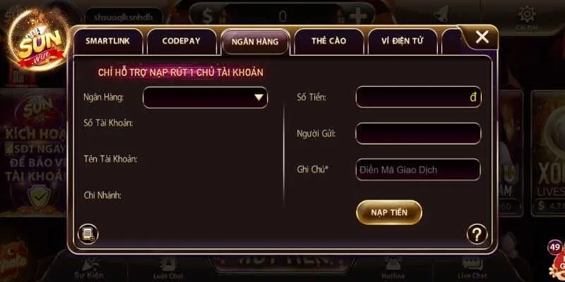 Nạp Tiền Sunwin - Thanh Toán Siêu Tốc, Bảo Mật Và Đa Dụng 2 Sunwin Nạp tiền Sunwin cực kỳ dễ dàng nhờ cơ chế giao dịch nhanh